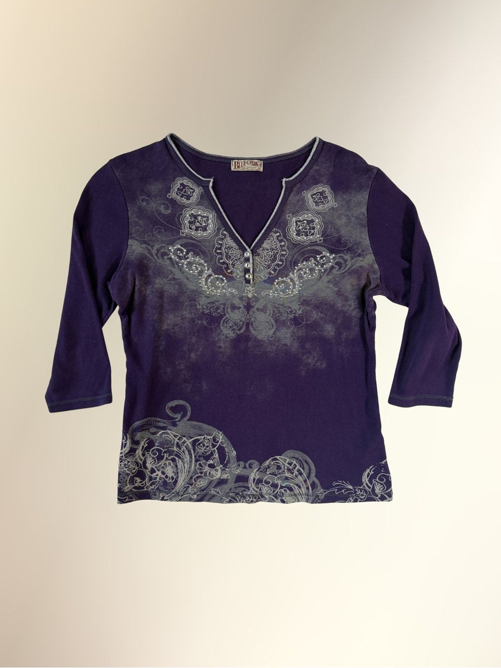 Blue Canyon Clothing 3/4 Sleeve Embellished Blouse